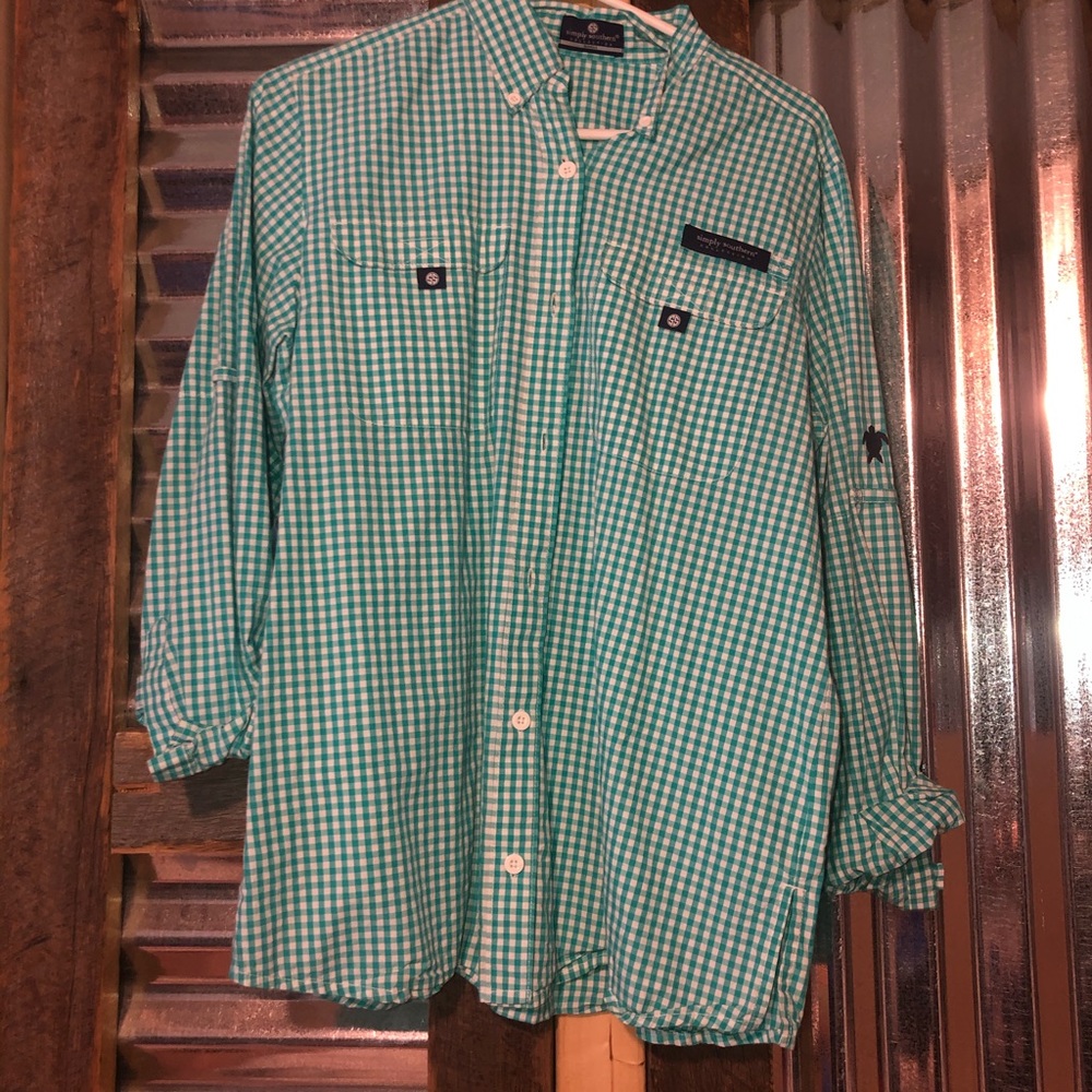 Simply Southern plaid button up